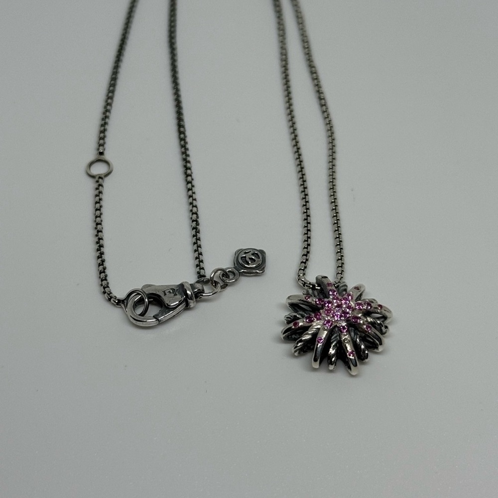 David Yurman Starburst Necklace with Pink sapphires